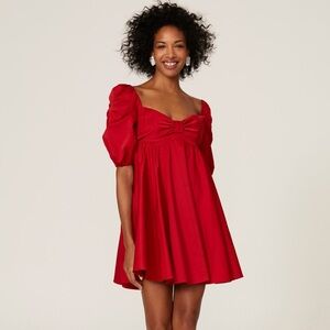 Kate Spade Beau Satin Puff Sleeve Dress